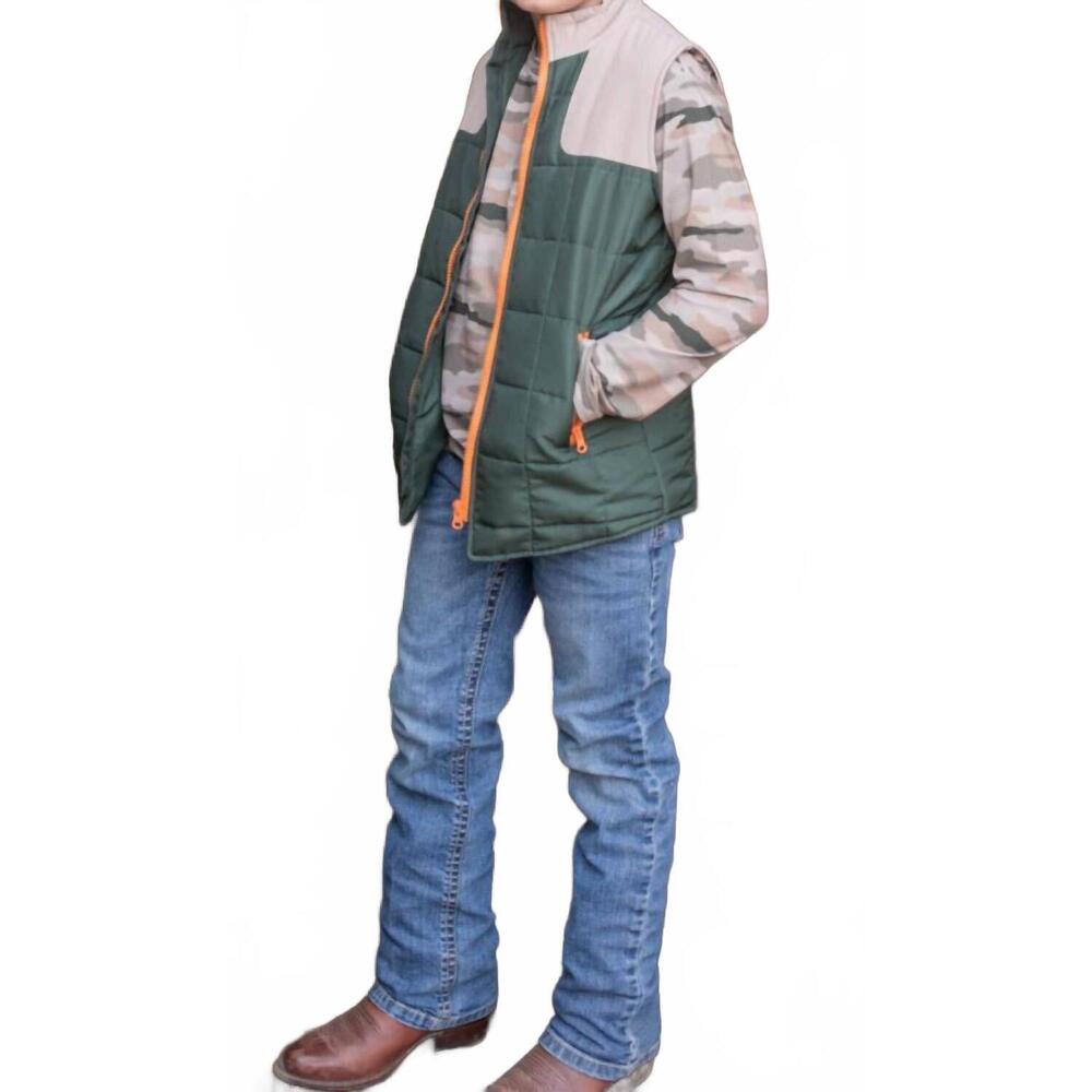 NEW BLUE QUAIL CLOTHING CO. classic camo vest in green quail